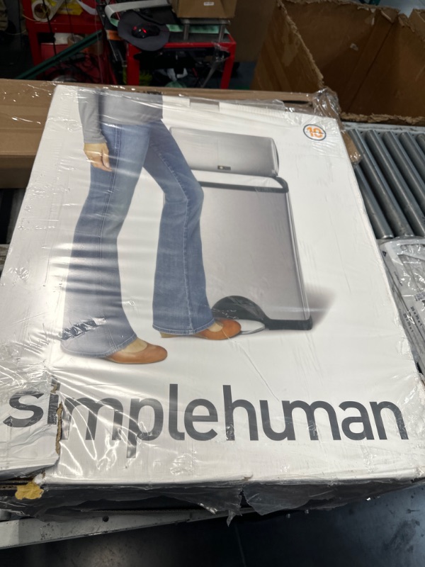 Photo 1 of simplehuman 45 Liter / 12 Gallon Liter Rectangular Hands-Free Kitchen Step Trash Can 