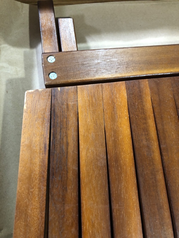 Photo 3 of ***MINOR SCRATCHES***Melino Wooden Folding Table (Chestnut)
