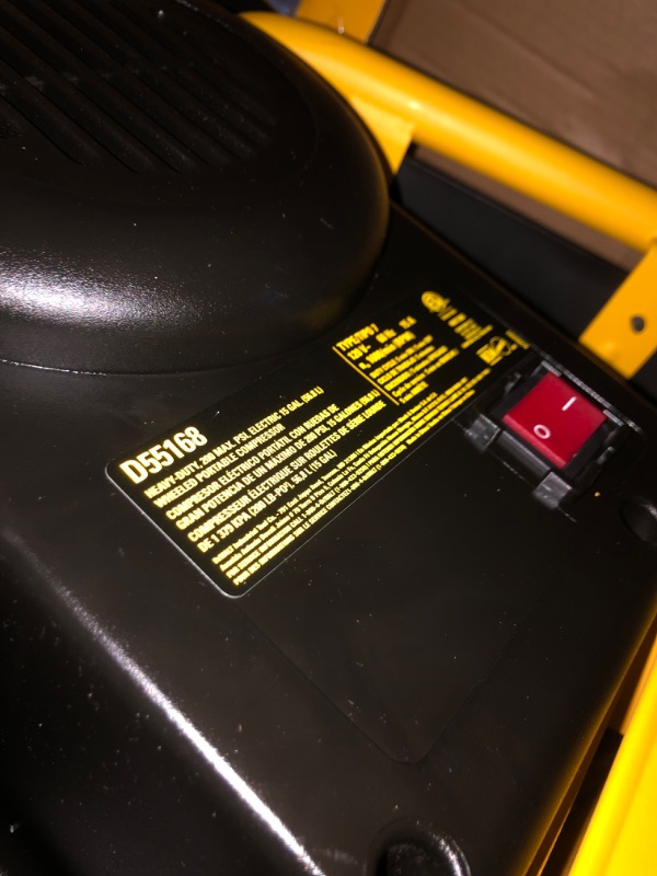 Photo 2 of [READ NOTES]
DEWALT Vertical Portable Compressor, 1.9 Hp 200 Psi Oil Free High Pressure Low Noise (D55168) Multi