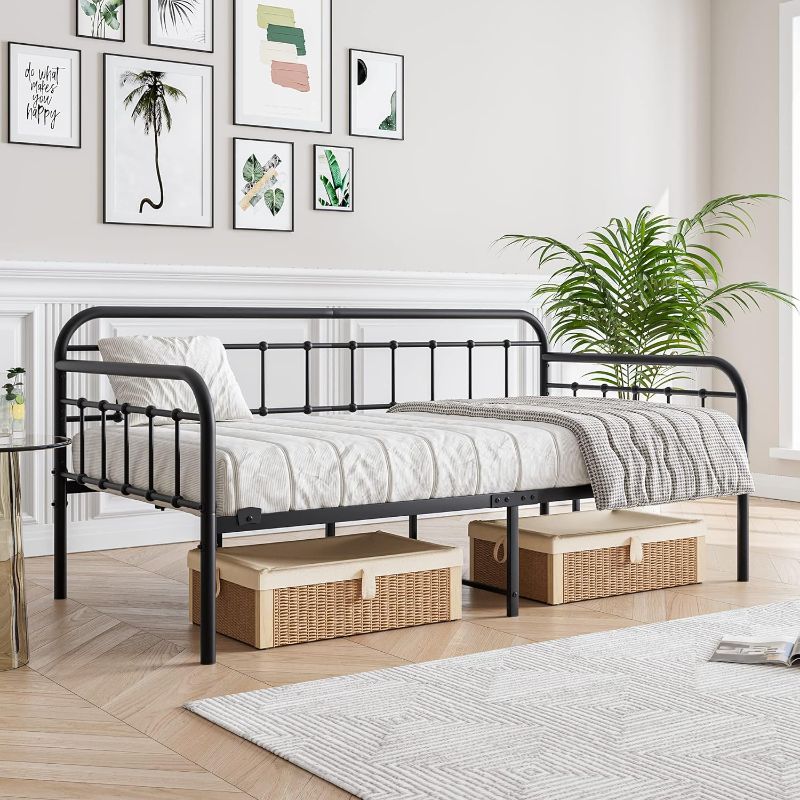 Photo 1 of 
JURMERRY Metal Daybed Frame Twin Size with Steel Slats Platform