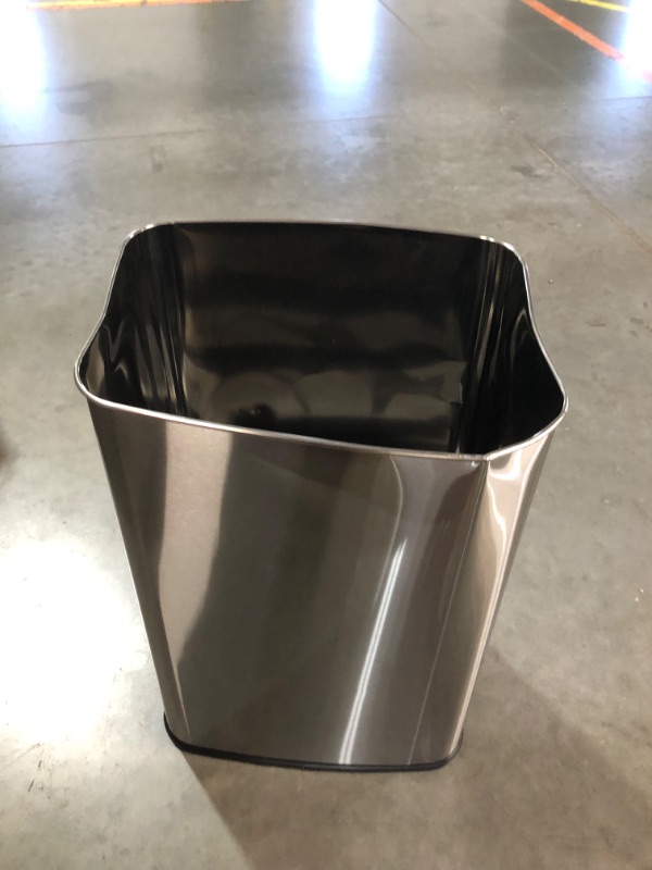 Photo 4 of ***USED - MAJOR DAMAGE - SEE COMMENTS***
NINESTARS DZT-50-28 Automatic Touchless Motion Sensor Rectangular Trash Can, 13 Gal, Black Trim