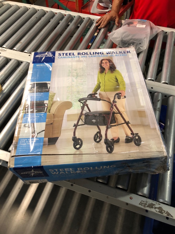 Photo 3 of (READ FULL POST) Medline Rollator Walker with Seat, Steel Rolling Walker 