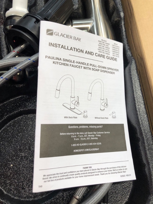 Photo 4 of ***USED - LIKELY MISSING PARTS - UNABLE TO VERIFY FUNCTIONALITY***
Glacier Bay Kagan Single-Handle Pull-Down Sprayer Kitchen Faucet with Soap Dispenser in Stainless Spot Resistant