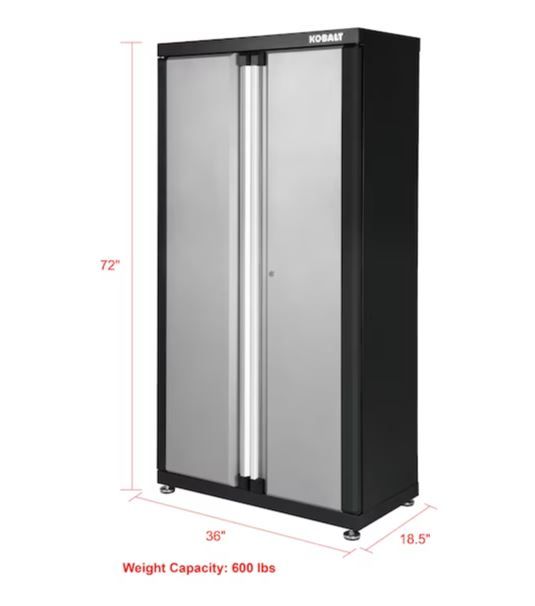 Photo 4 of [READ NOTES]
Kobalt 36-in W x 72-in H x 18.5-in D Freestanding Steel Garage Cabinet in Silver
