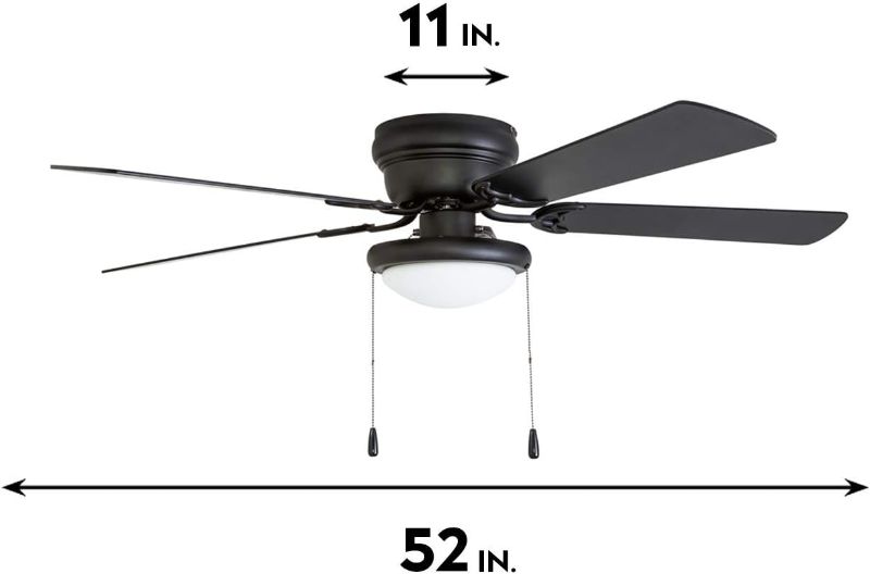 Photo 4 of (READ FULL POST) Hugger 52 in. LED Indoor Black Ceiling Fan with Light Kit