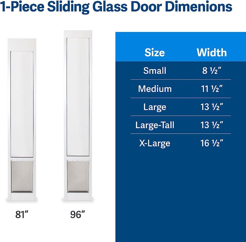 Photo 6 of (READ FULL POST) PetSafe 1-Piece Sliding Glass Pet Door for Dogs & Cats- Adjustable Height 75 7/8" to 81"-Medium, White, No-Cut DIY Install Aluminum Patio Panel Insert, Great for Renters or Seasonal Installation
