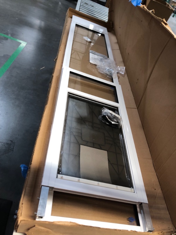 Photo 5 of ***USED - LIKELY MISSING PARTS - UNABLE TO VERIFY FUNCTIONALITY***
PetSafe 1-Piece Sliding Glass Pet Door for Dogs & Cats - Adjustable Height 91 7/16" to 96"- Large-Tall, White, No-Cut Install, Aluminum Patio Panel Insert, Great for Renters or Seasonal In