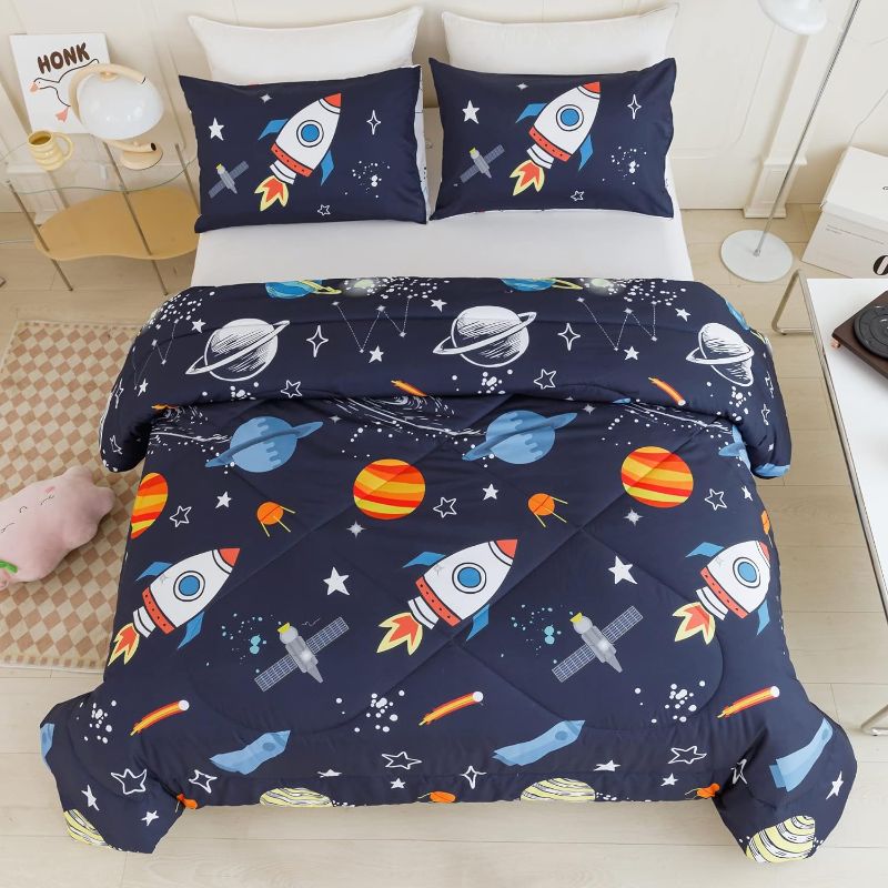 Photo 1 of *STOCK PHOTO FOR REFERENCE ONLY*
RYNGHIPY Kids Comforter Set Twin Size, Cute Space Rocket Bedding Set for Boys Girls, Space Themed Teen Boy Bedding (Space Rocket,Twin)