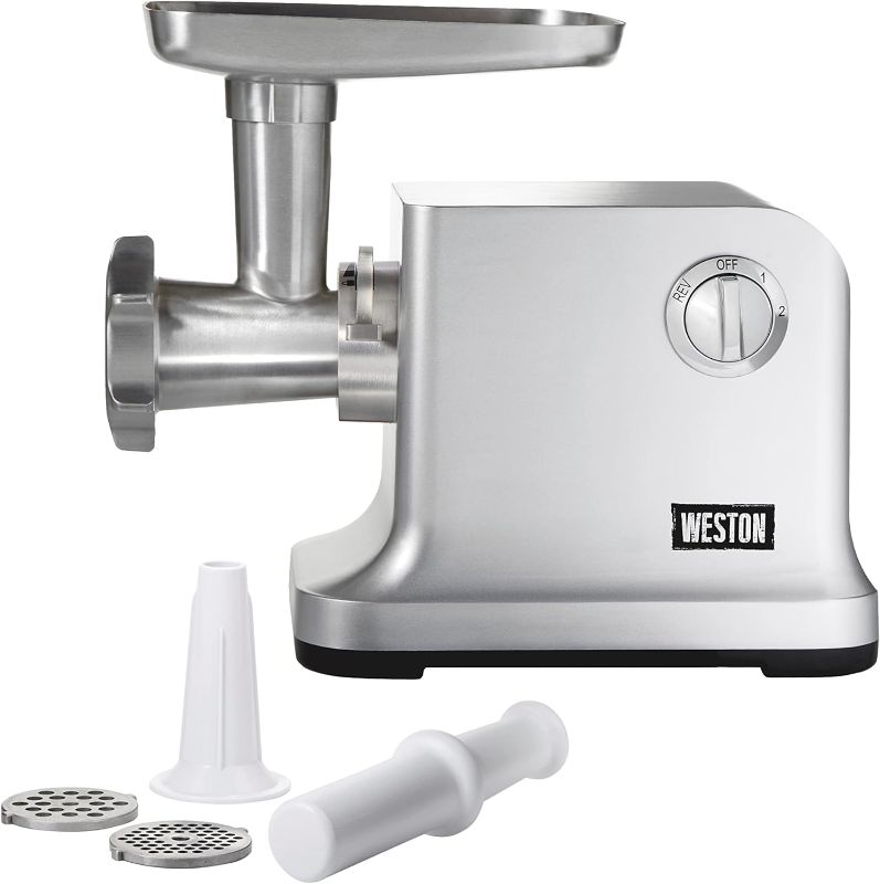 Photo 1 of (READ FULL POST) Weston Electric Meat Grinder & Sausage Stuffer, #12 750 Watt, 1 HP Motor, Grinds 4 lbs Per Minute, Includes Stainless Steel Grinding Plates, Die-Cast Aluminum (33-1301-W)
