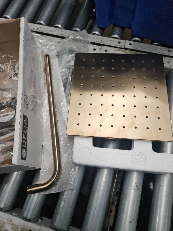 Photo 1 of Delta Faucet Modern Raincan Square Single-Function Shower Valve Trim Kit Gold, Shower Faucet Set, Rainfall Shower Head Gold, Delta Shower Kit, Champagne Bronze T14268-CZ-PP (Valve Not Included) Champagne Bronze Rain Shower Head