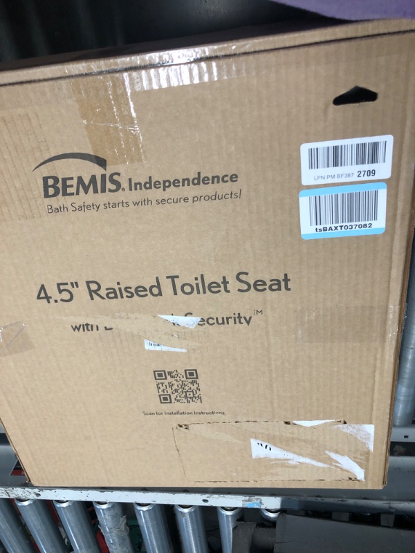 Photo 2 of ***USED***Bemis Rise 4.5" Raised Toilet Seat with Handles, Toilet Seat Riser for Seniors with Secure Hinges, Fits Round and Elongated
