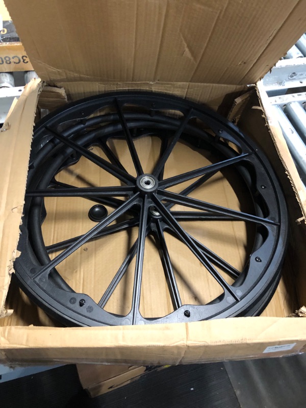 Photo 2 of (1PR,Black) Wheelchair rear wheel replacement 24x1"wheel,Rear Wheel Assembly for 16-18-20 Inch Wheelchairs, Replacement parts, With Bearings and Hand Rim 24*1(1count)