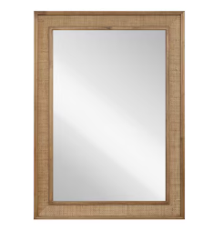 Photo 1 of (READ FULL POST) allen + roth 32-in W x 44-in H Natural Wood Polished Wall Mirror
