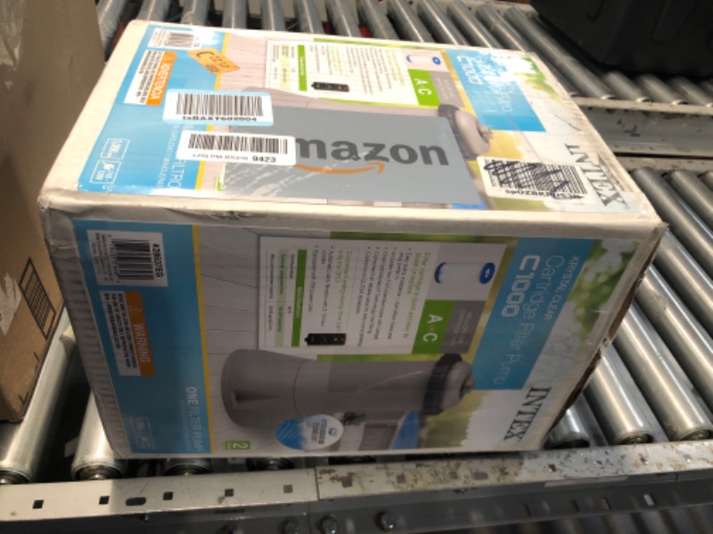 Photo 1 of INTEX C1000 Krystal Clear Cartridge Filter Pump for Above Ground Pools: 1000 GPH Pump Flow Rate – Improved Circulation and Filtration – Easy Installation – Improved Water Clarity – Easy-to-Clean 1,000 Gallons Per Hour Filter Pump