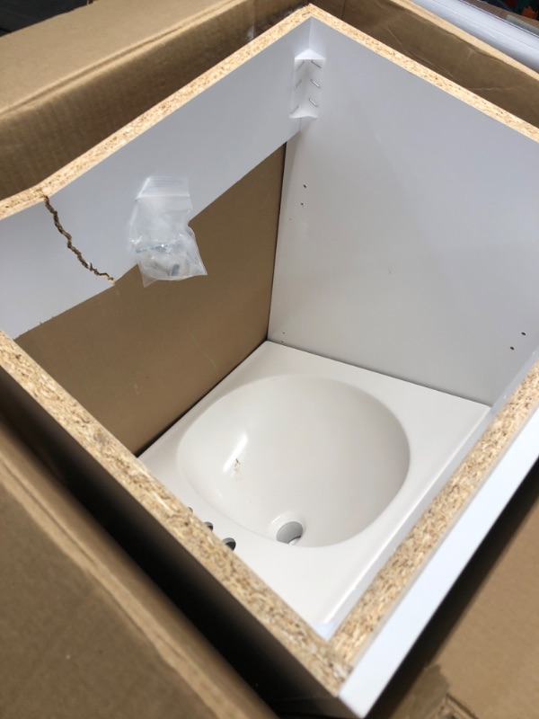 Photo 1 of ***Damaged***Project Source 18-in White Single Sink Bathroom Vanity with White Cultured Marble Top
