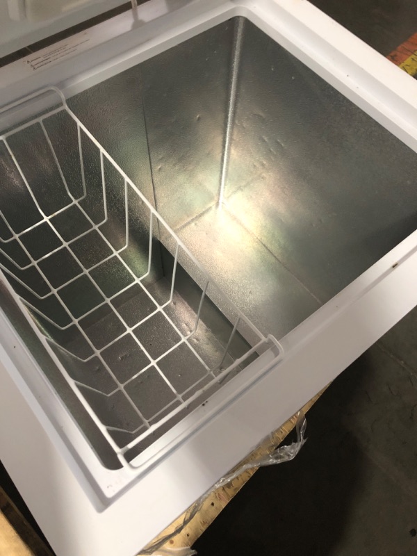 Photo 4 of ***ITEM TESTED FOR POWER, UNABLE TO TEST FURTHER**SCRATCHES ON TOP***Vissani 4.9 cu. ft. Manual Defrost Chest Freezer with LED Light Type in White Garage Ready