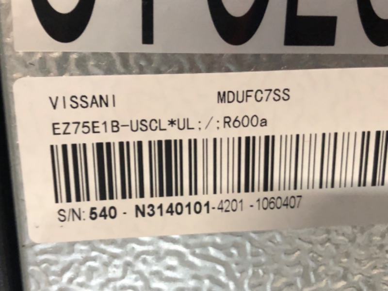 Photo 2 of ***ITEM TESTED FOR POWER, UNABLE TO TEST FURTHER***Vissani 7 cu. ft. Convertible Upright Freezer/Refrigerator in Stainless Steel Garage Ready