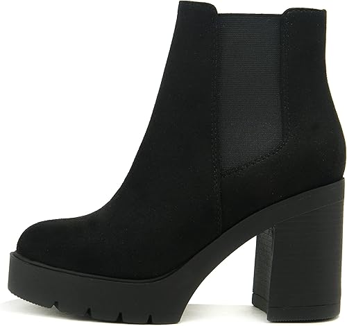 Photo 1 of  Women Lug Sole High Heel Chelsea Fashion Ankle Boot w/Double Elastic Gore ***STOCK PHOTO REFERENCE ONLY***