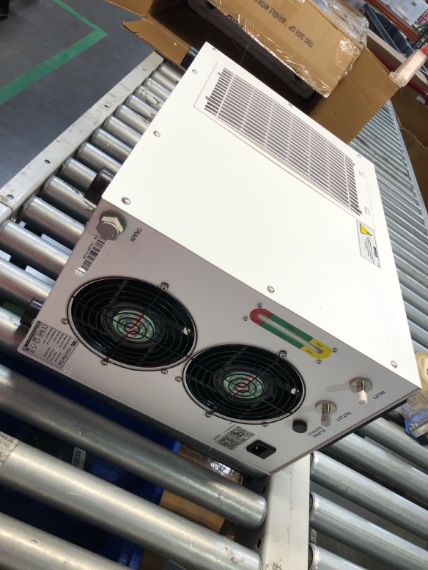 Photo 10 of **DENTED ON SIDE. SEE PHOTO***Cloudray Industrial Water Chiller CW-5200DH 6L 0.81HP 3.43gpm Water Cooling System for 60W 70W 80W 90W 100W 120W 130W 150W,CO2 Laser Engraving & Cutting Machines,Cools 5596 Btu/h(Upgraded 5200DG)
