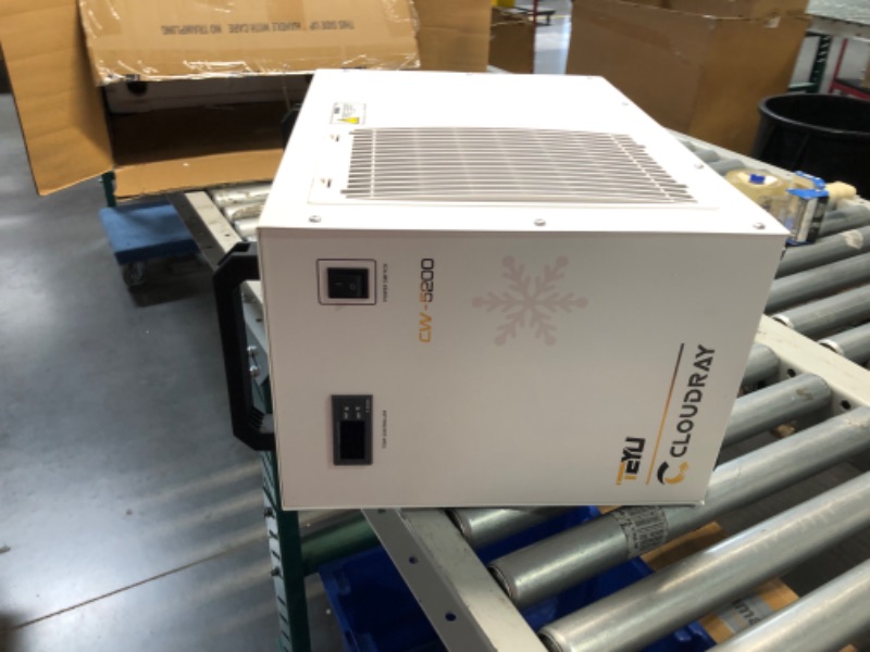 Photo 6 of **DENTED ON SIDE. SEE PHOTO***Cloudray Industrial Water Chiller CW-5200DH 6L 0.81HP 3.43gpm Water Cooling System for 60W 70W 80W 90W 100W 120W 130W 150W,CO2 Laser Engraving & Cutting Machines,Cools 5596 Btu/h(Upgraded 5200DG)
