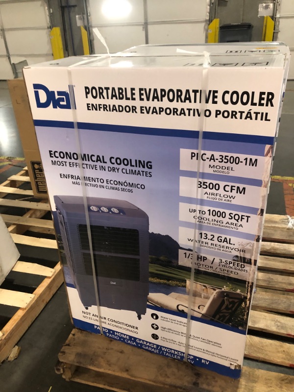 Photo 3 of ***FACTORY SEALED***Dial 3-Speed Portable Evaporative Cooler - Up to 1000 sqft, 3500 CFM - PEC-A-3500-1M Grey