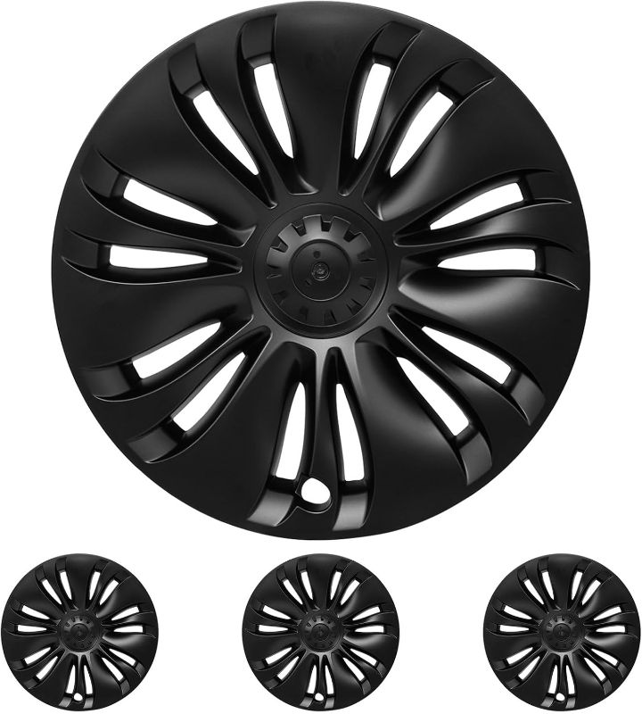 Photo 1 of (READ FULL POST) 2020-2024 Model Y Hubcaps - 19 Inch Gemini Wheel Covers OEM Wheel Caps 19'' Überturbine Wheel Hub Caps Replacement Compatible with Tesla Model Y Accessories (Matte Black - 4 Pack)
