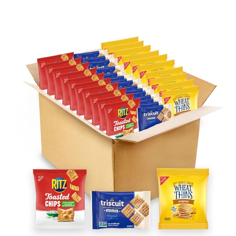 Photo 3 of ***NON REFUNDABLE***Nabisco Cracker Variety Pack, RITZ Toasted Chips, Wheat Thins Whole Grain Wheat Crackers and Triscuit Minis Whole Grain Wheat Vegan Crackers, School Snacks, 40 Snack Packs
