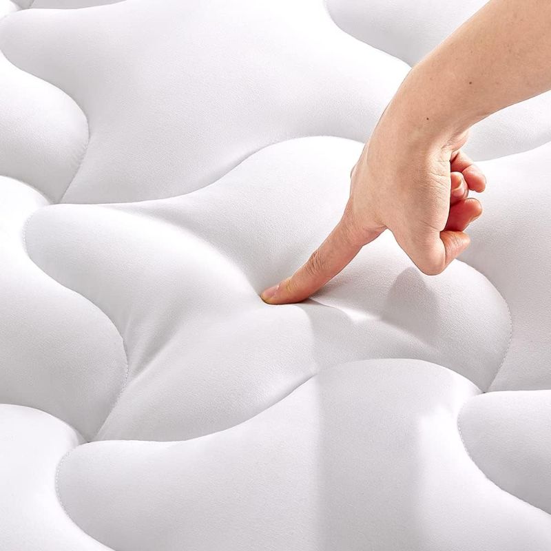 Photo 1 of ***STOCK PHOTO REFERENCE ONLY***SSLEEP ZONE Cooling Mattress Topper Full Size Mattress Pad, Quilted Fitted Mattress Cover, Machine Washable, Soft Fluffy Down Alternative, Deep Pocket 8~21 inch (White, Full)
