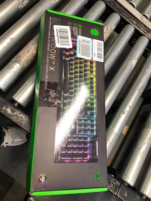 Photo 3 of Razer BlackWidow V4 X - Mechanical Gaming Keyboard: Yellow Switches Linear & Silent - 6 Programmable Macros - Chroma RGB - Doubleshot ABS Keycaps - Media Roller - Sound Dampening & Stabilizers
