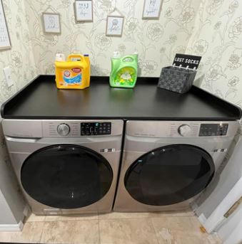 Photo 1 of ***STOCK PHOTO REFERENCE ONLY***RELODECOR Washer and Dryer Countertop with Non-Slip Mat - Laundry Countertop 27.5" x 54" Durable Melamine Finish for Laundry Room Organization
