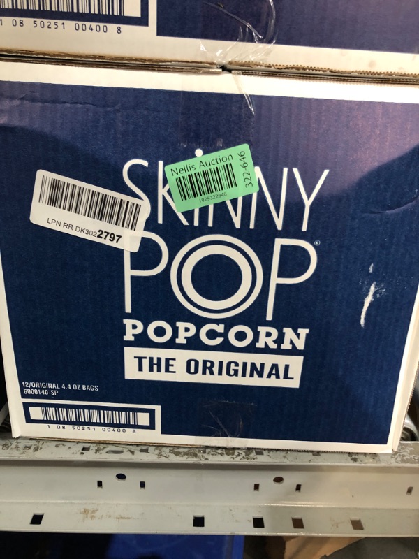 Photo 2 of ***(EXP:08/22/2024 )NONREFUNDABLE***SkinnyPop Popcorn, Gluten Free, Non-GMO, Healthy Snacks, Skinny Pop Dairy Free White Cheddar Popcorn, 4.4oz Grocery Size Snack Bags (12 Count) Cheddar-Cheese 4.4 Ounce (Pack of 12)