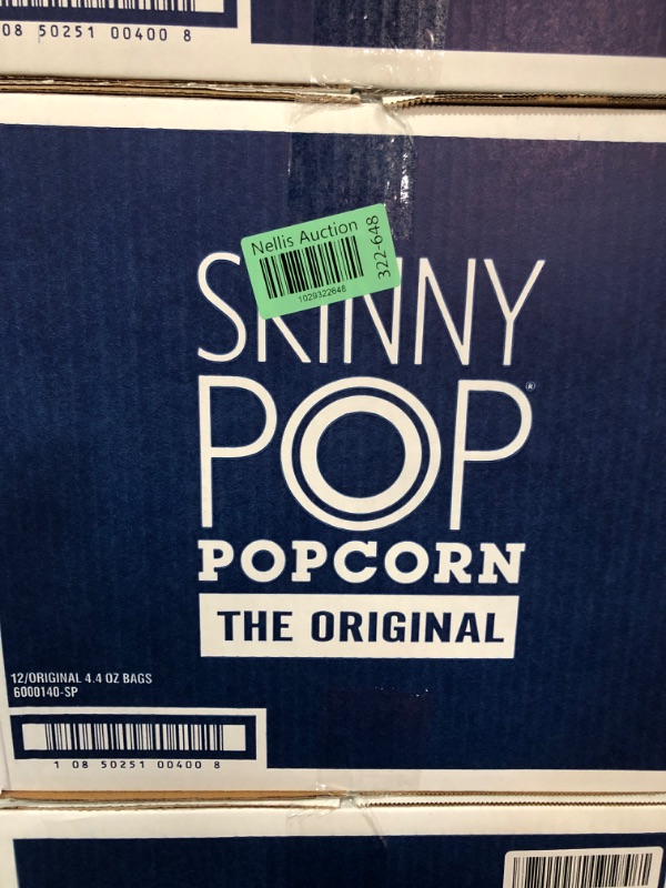 Photo 2 of ***(EXP:08/22/2024 )NONREFUNDABLE***SkinnyPop Popcorn, Gluten Free, Non-GMO, Healthy Snacks, Skinny Pop Dairy Free White Cheddar Popcorn, 4.4oz Grocery Size Snack Bags (12 Count) Cheddar-Cheese 4.4 Ounce (Pack of 12)