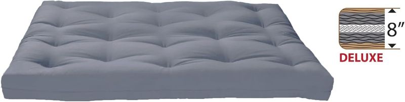 Photo 1 of ***USED - DAMAGED - SEE COMMENTS***
Artiva USA Home Deluxe 8" Futon Sofa Mattress Made in US, Solid, Full, Grey, 74"L x 54"W x 8"Th