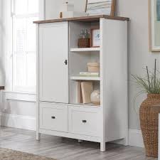 Photo 1 of **DAMAGED/PARTIAL SET**Cottage Road White Accent Office Storage Cabinet with File Storage and Printer Shelf