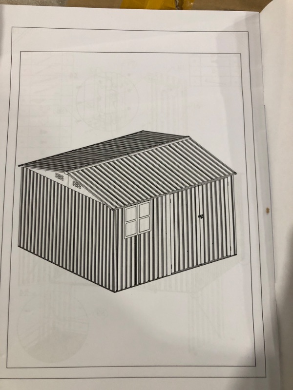 Photo 3 of **THIS IS ONLY BOX 2/2********DWVO 8x6ft Metal Outdoor Storage Shed with Window, Lockable Tool Storage Sheds, Oversized Steel Garden Sheds with Sloped Roof for Backyard, Patio, Garage, Lawn, Dark Gray Dark Gray 8X6FT