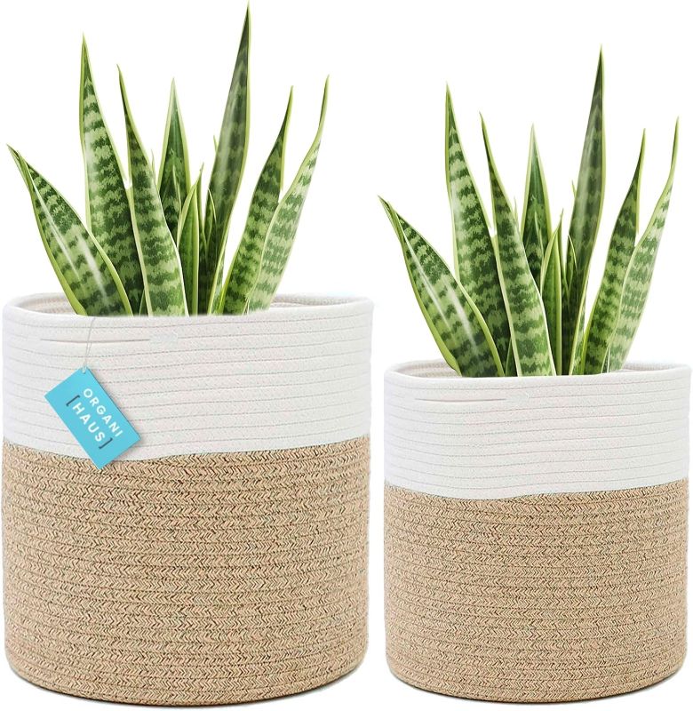 Photo 1 of ***STOCK PHOTO REFERENCE ONLY***Plant Basket Planter for 8 to 10 inch Pot - Plant Baskets Planters for Indoor Large Plants - Woven Plant Basket