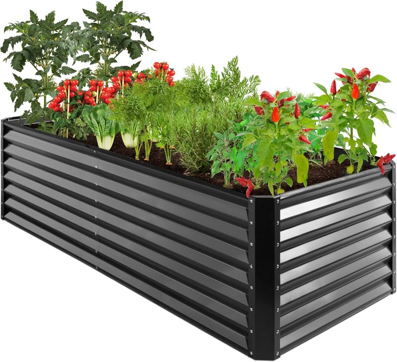 Photo 1 of ***STOCK PHOTO REFERENCE ONLY***Best Choice Products 8x4x2ft Outdoor Metal Raised Garden Bed, Deep Root Planter Box for Vegetables, Flowers, Herbs, and Succulents w/ 478 Gallon Capacity - Gray
