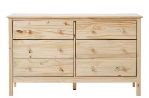 Photo 1 of ***PARTIAL SET - BOX 2 OF 2 ONLY - CANNOT BE FULLY ASSEMBLED - SEE PICTURES***
StyleWell 6-Drawer Unfinished Natural Pine Chest of Drawers 32 in. x 54 in. x 18 in.