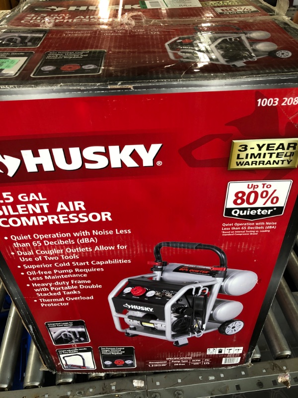 Photo 2 of (For parts) Husky 4.5 Gal. 175 PSI Portable Electric Quiet Air Compressor