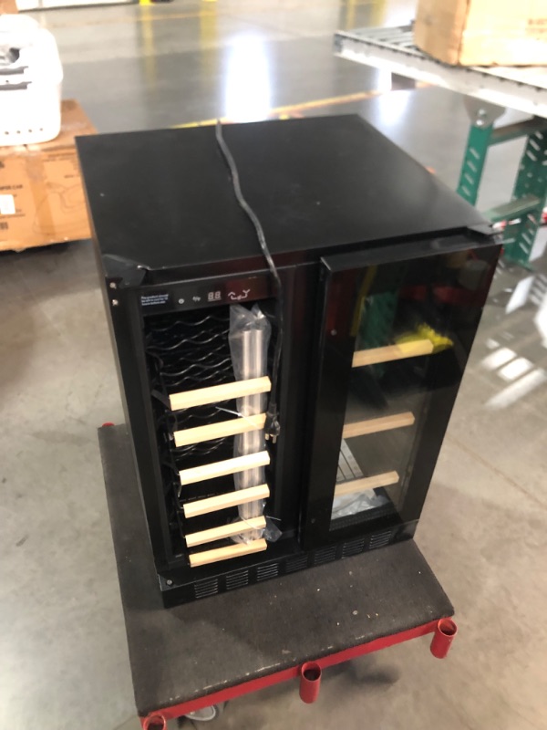 Photo 4 of ***USED - MAJOR DAMAGE - SEE COMMENTS***
BODEGA 24 in. Dual Zone 17-Wine Bottles and 77-Cans Built-In and Freestanding Beverage & Wine Cooler in Black
