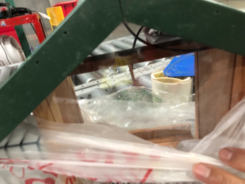 Photo 1 of **1 PLASTIC WINDOW**
Large Aromatic Red Cedar Ranch Hopper Bird feeder, Squirrel Proof Suet Feeder Cages, Longtime Weather Durability Eastern Red Cedar Wood