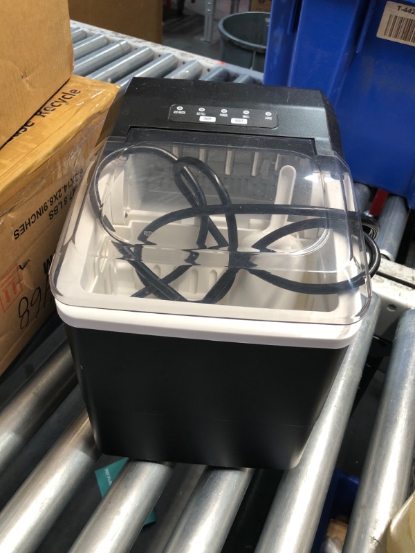 Photo 3 of ***USED - LIKELY MISSING PARTS - UNABLE TO VERIFY FUNCTIONALITY***
Countertop Ice Machine | Portable Ice Maker | 26Lbs/24Hrs | 9 Ice Cubes Ready in 6 Mins | 2 Sizes of Ice Pellets | Ice Scoop and Basket Included | Self-Cleaning | Black Stainless Steel