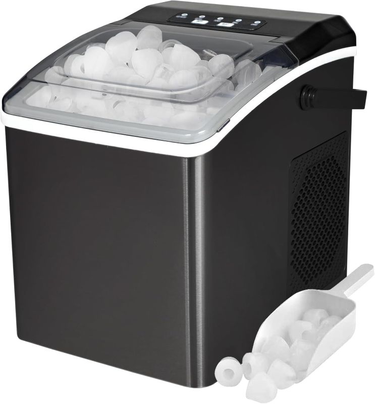 Photo 1 of ***USED - LIKELY MISSING PARTS - UNABLE TO VERIFY FUNCTIONALITY***
Countertop Ice Machine | Portable Ice Maker | 26Lbs/24Hrs | 9 Ice Cubes Ready in 6 Mins | 2 Sizes of Ice Pellets | Ice Scoop and Basket Included | Self-Cleaning | Black Stainless Steel