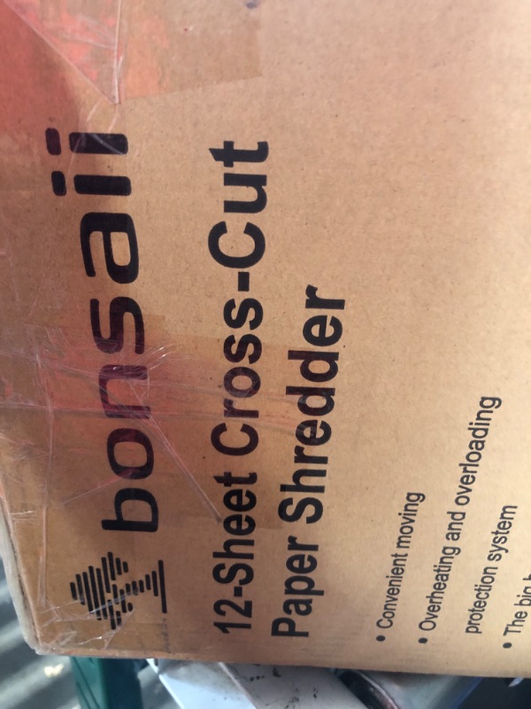 Photo 4 of **NONREFUNDABLE**FR PARTS OR REPAIR**SEE NOTES**
Bonsaii 12-Sheet Micro Cut Shredders for Home Office, 60 Minute P-4 Security Level Paper Shredder for CD, Credit Card, Mails, Staple, Clip, with Jam-Proof System & 4.2 Gal Pullout Bin C266-B 1 2 Sheet-60Min