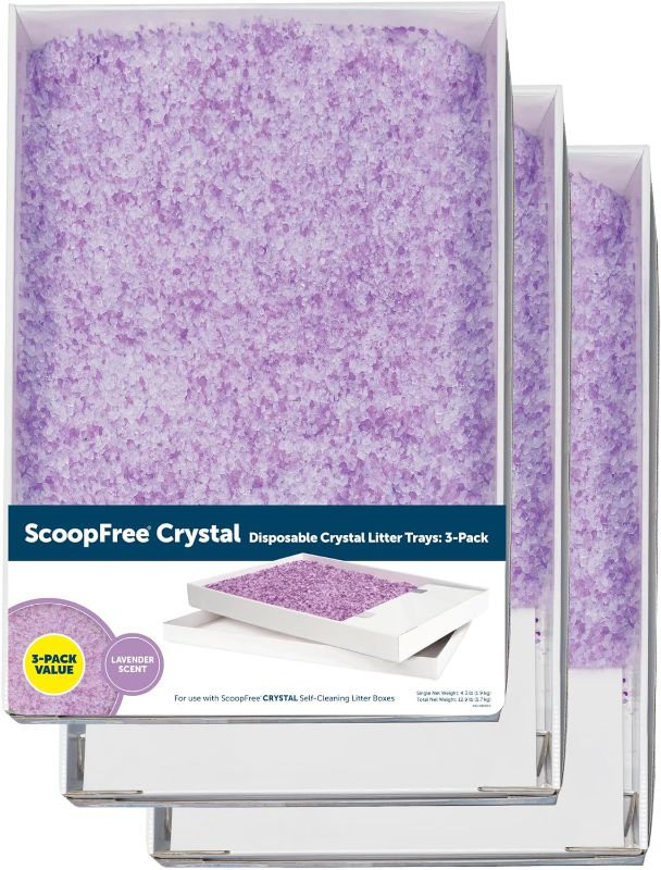 Photo 1 of (TRAYS ONLY) PetSafe ScoopFree Crystal Cat Litter Tray Refills – 3-Pack – Disposable Tray –