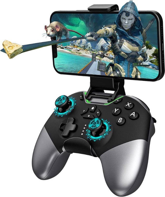 Photo 1 of (READ FULL POST) Bluetooth Controller for Switch/PC/iPhone/Android/Apple Arcade MFi Games/TV/Steam, Pro Wireless Game Controller with Phone Clip with Newly Launched Lock Joystick Speed Function/6-Axis Gyro/Dual Motor