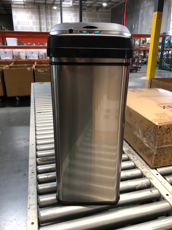 Photo 2 of **NON-REFUNDABLE, PARTS ONLY** iTouchless Stainless Steel Sensor Trash Can, 13 Gallon, Silver (DZT13)iTouchless Stainless Steel Sensor Trash Can, 13 Gallon, Silver (DZT13)