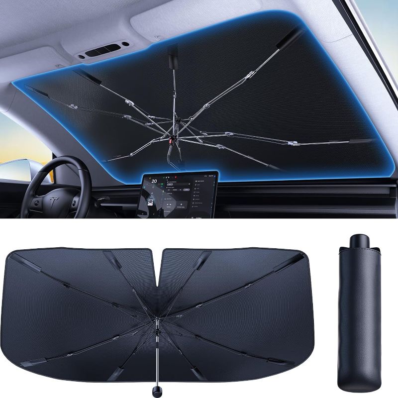 Photo 1 of 
[2024 Upgraded] Vicseed Car Windshield Sun Shade Umbrella [100% Sun Block, 4-Gen Cooling Tech] Sun Shade for Car Windshield