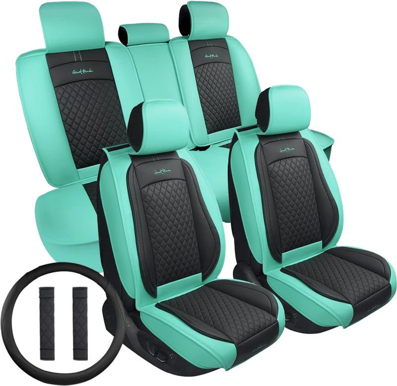 Photo 1 of ***DAMAGED - CARRY CASE TORN - SEE PICTURES***
GIANT PANDA Full Set Car Seat Covers Luxury Faux Leatherette Seat Cushions Covers for 5-Seater Models, Fit Most Cars SUV Pick-up Trucks (Blue)