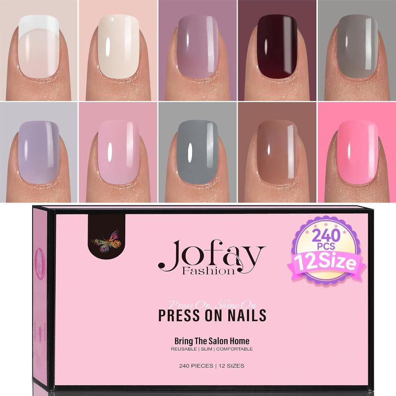 Photo 1 of 
Jofay Fashion Soft Gel Nail Tips - French Tip Nails Set Short Press On Nails Kit 240Pcs Acrylic Fake Nails Set, Natural Fit Gel Nails press 